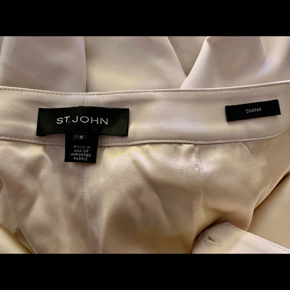 St. John Diana Straight Leg Crepe Marocain Pants - Picture 6 of 6